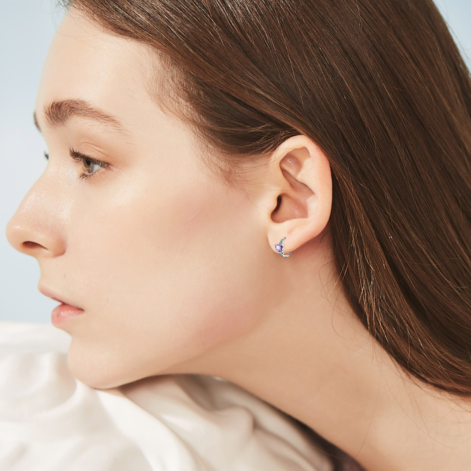 Celtic Knot Sterling Silver Birthstone Hoop Earrings 