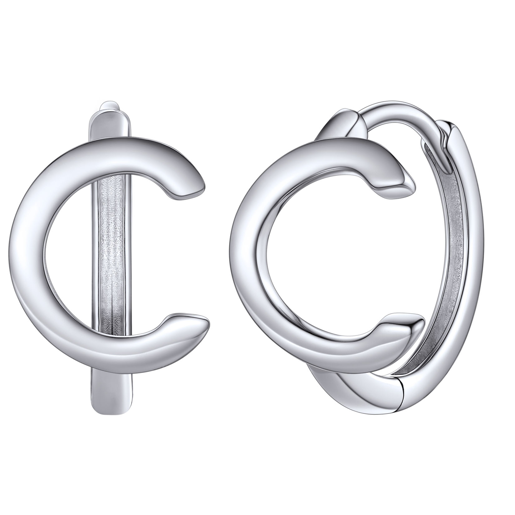 Stackable Initial Hoop Earrings