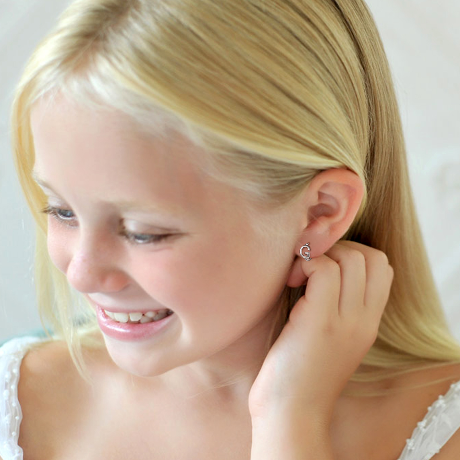 Stackable Initial Hoop Earrings for Women, Ladies, girlfriend, wife