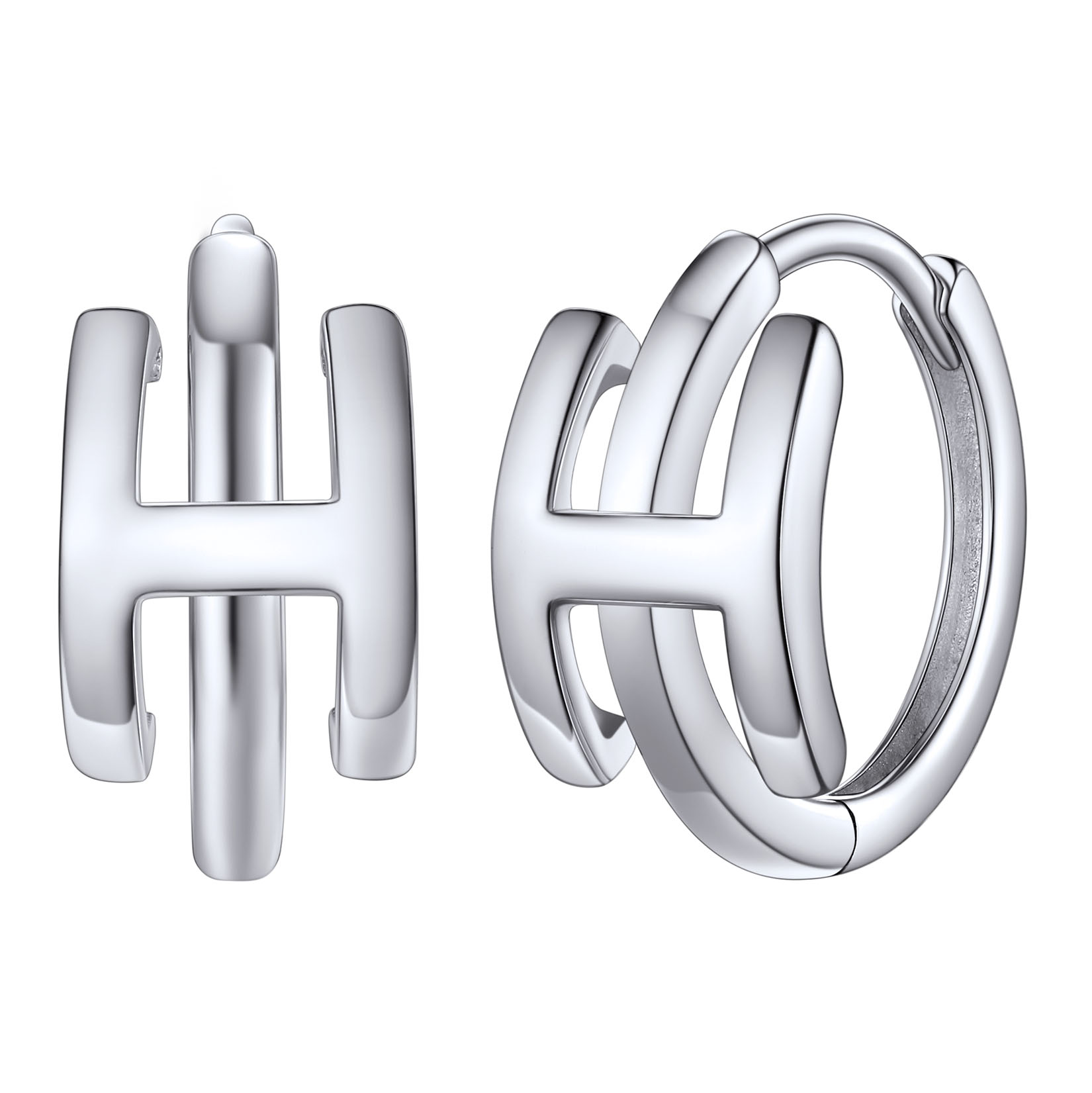 Stackable Initial Hoop Earrings