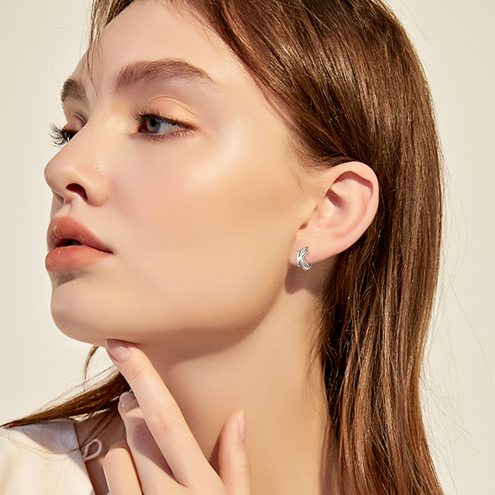 Stackable Initial Hoop Earrings for Women, Ladies, girlfriend, wife