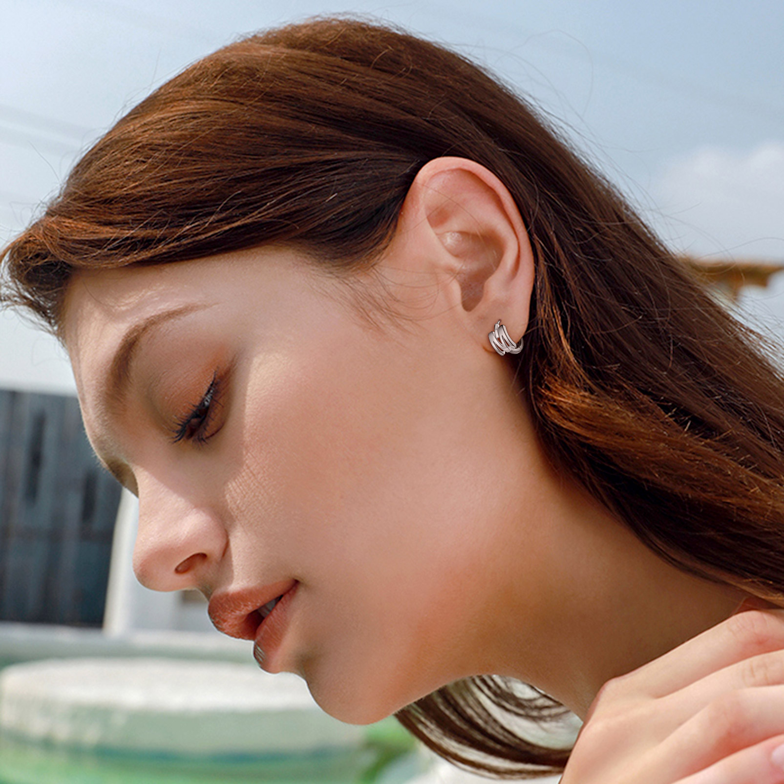 Stackable Initial Hoop Earrings for Women, Ladies, girlfriend, wife