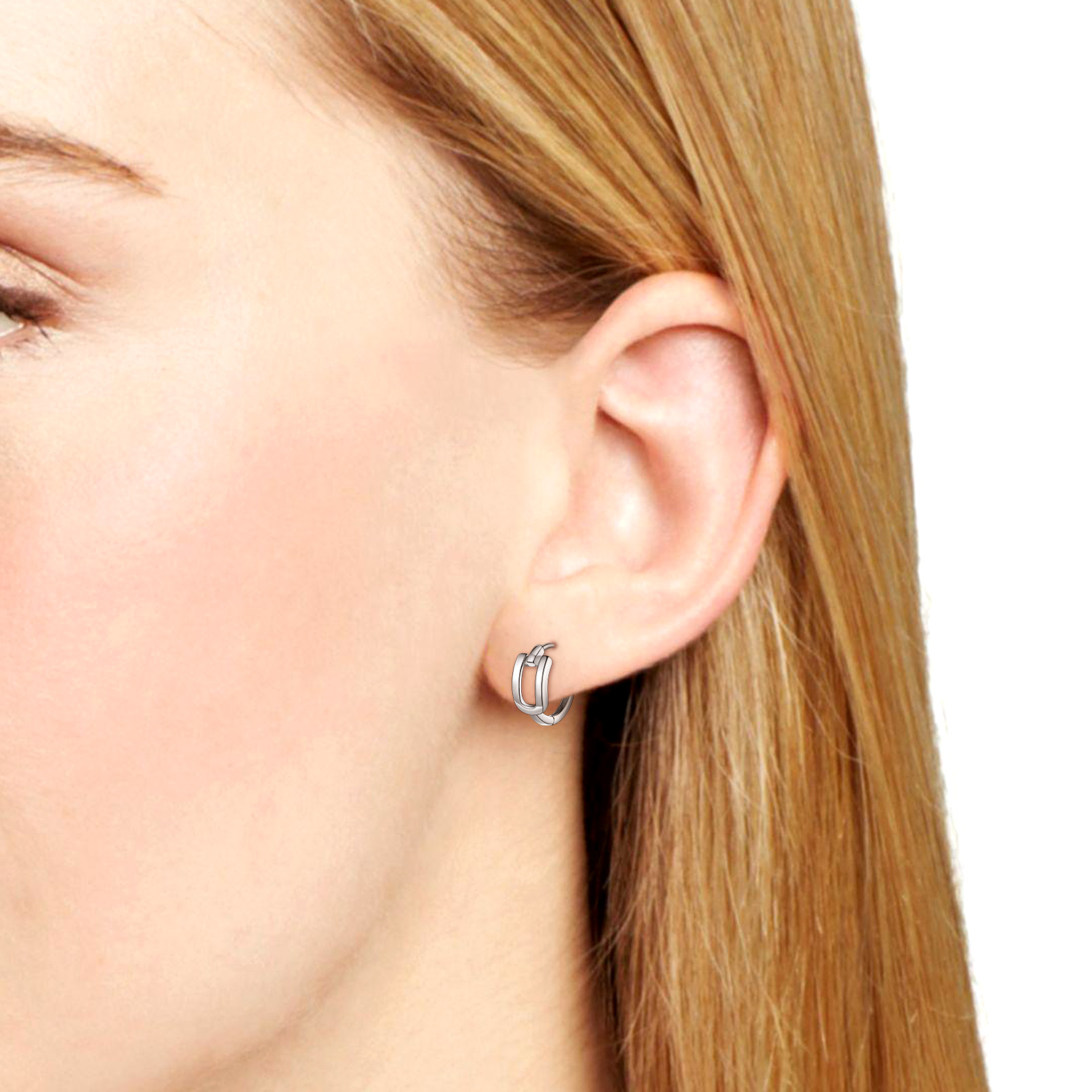 Stackable Initial Hoop Earrings for Women, Ladies, girlfriend, wife