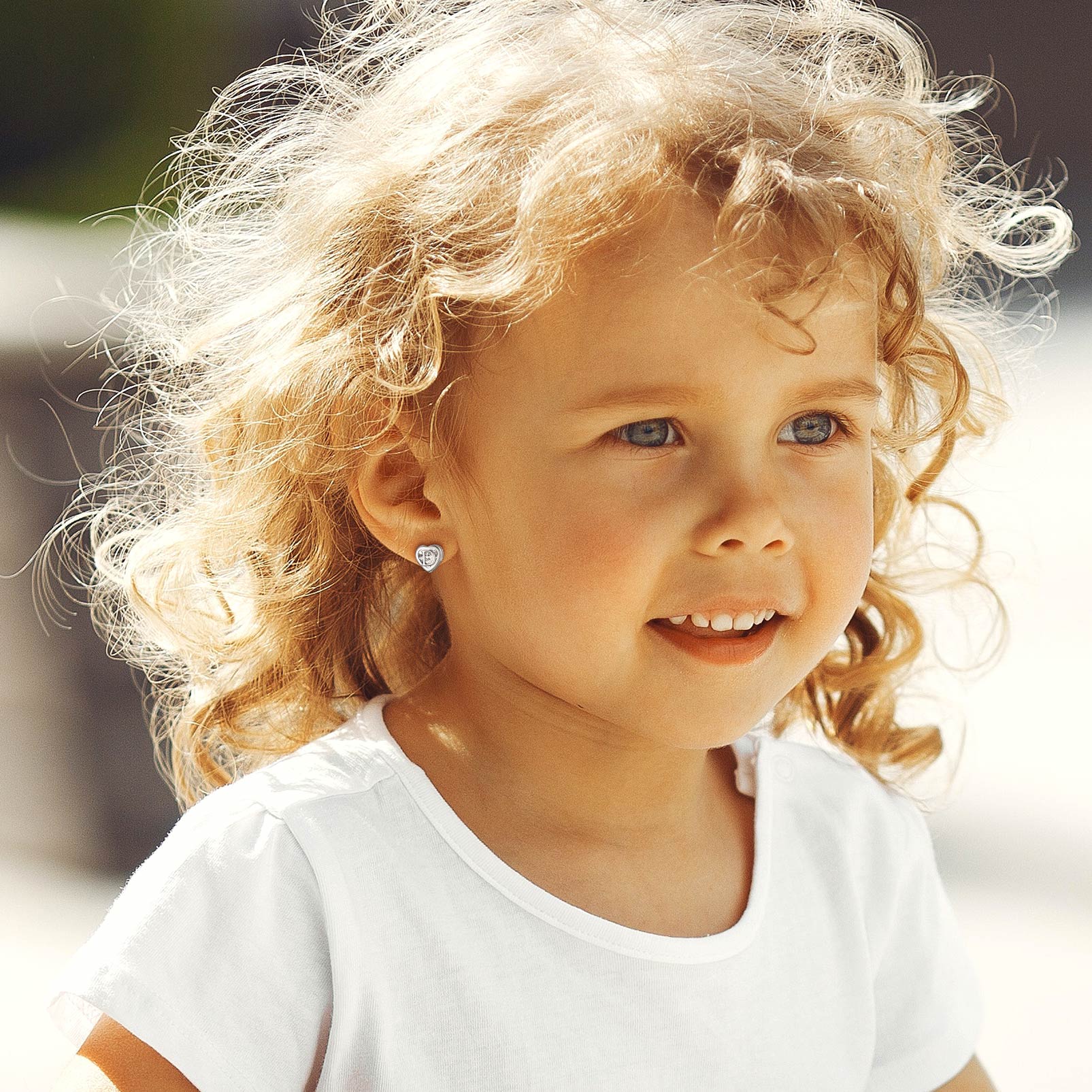 Love Heart Initial Cubic Zirconia Stud Earrings for Women, Ladies, Couples, girlfriend, wife