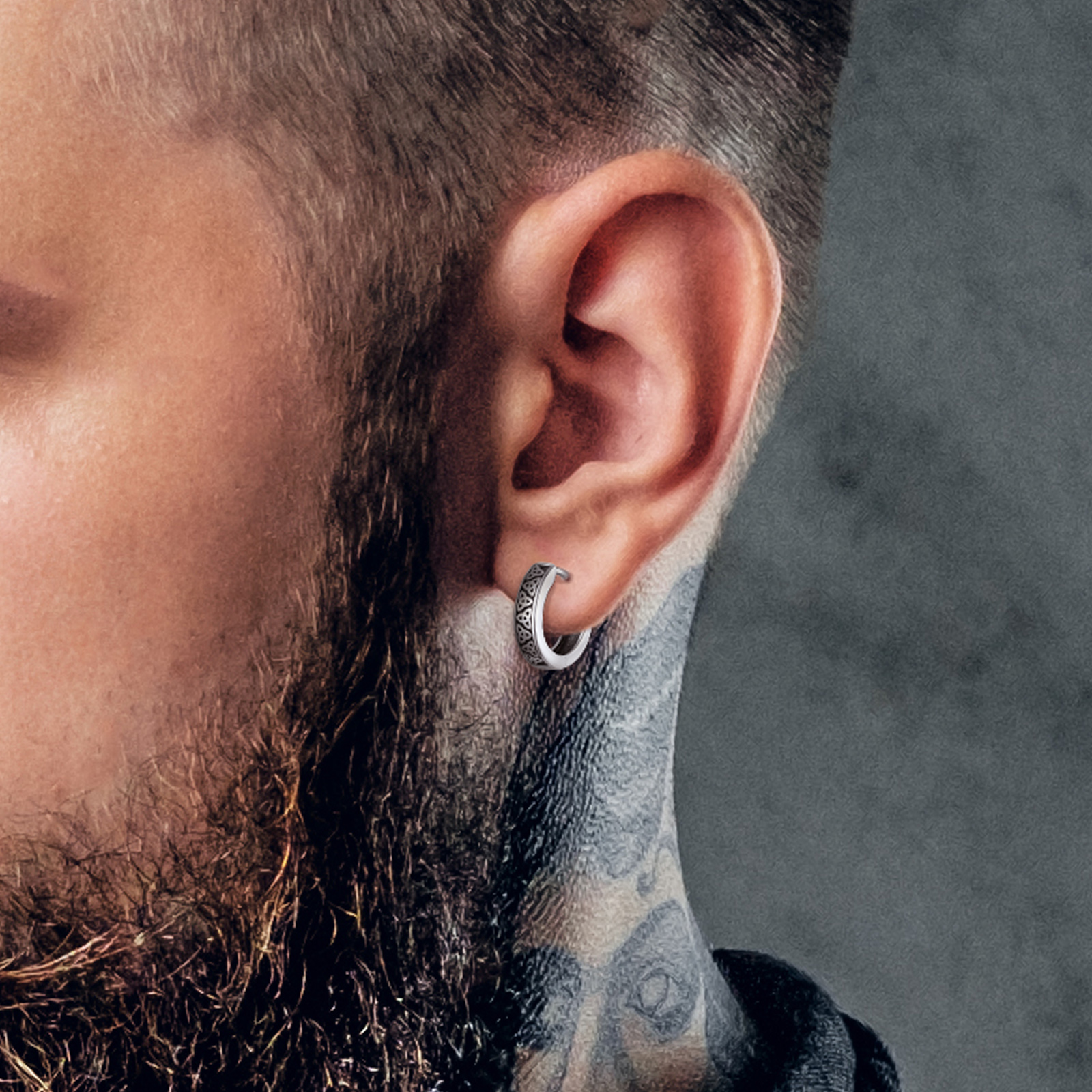 Celtic Triquetra Knot Surround Irish Hoop Earring