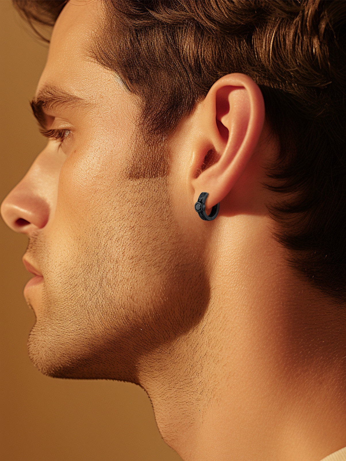 Hypoallergenic Celtic Knot Cubic Zirconia Earrings Hoops for Men