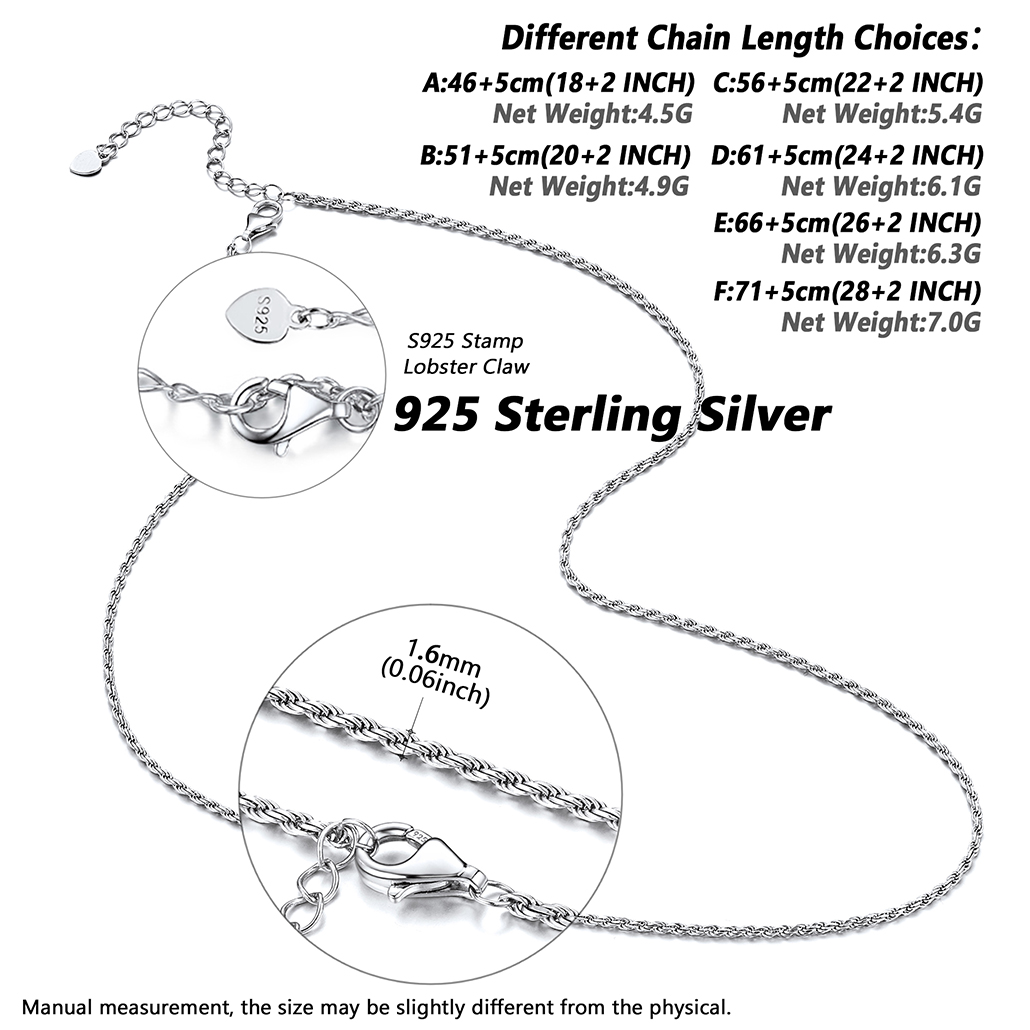 ChicSilver Thin Sterling Silver Cable Chain Necklace Details: Dimensions, Hypoallergenic, Lobster-Claw-Clasps