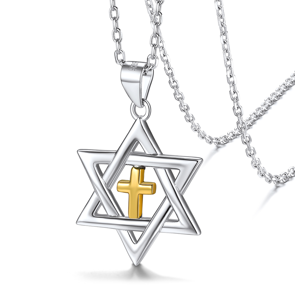 Cross Star of David Pendant Necklace