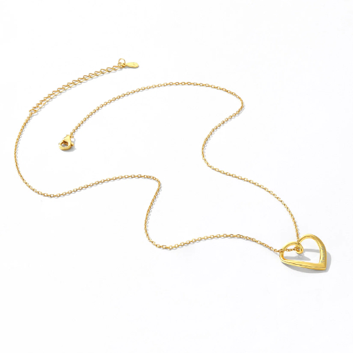 Sterling Silver Twist Heart Pendant Necklace for Her