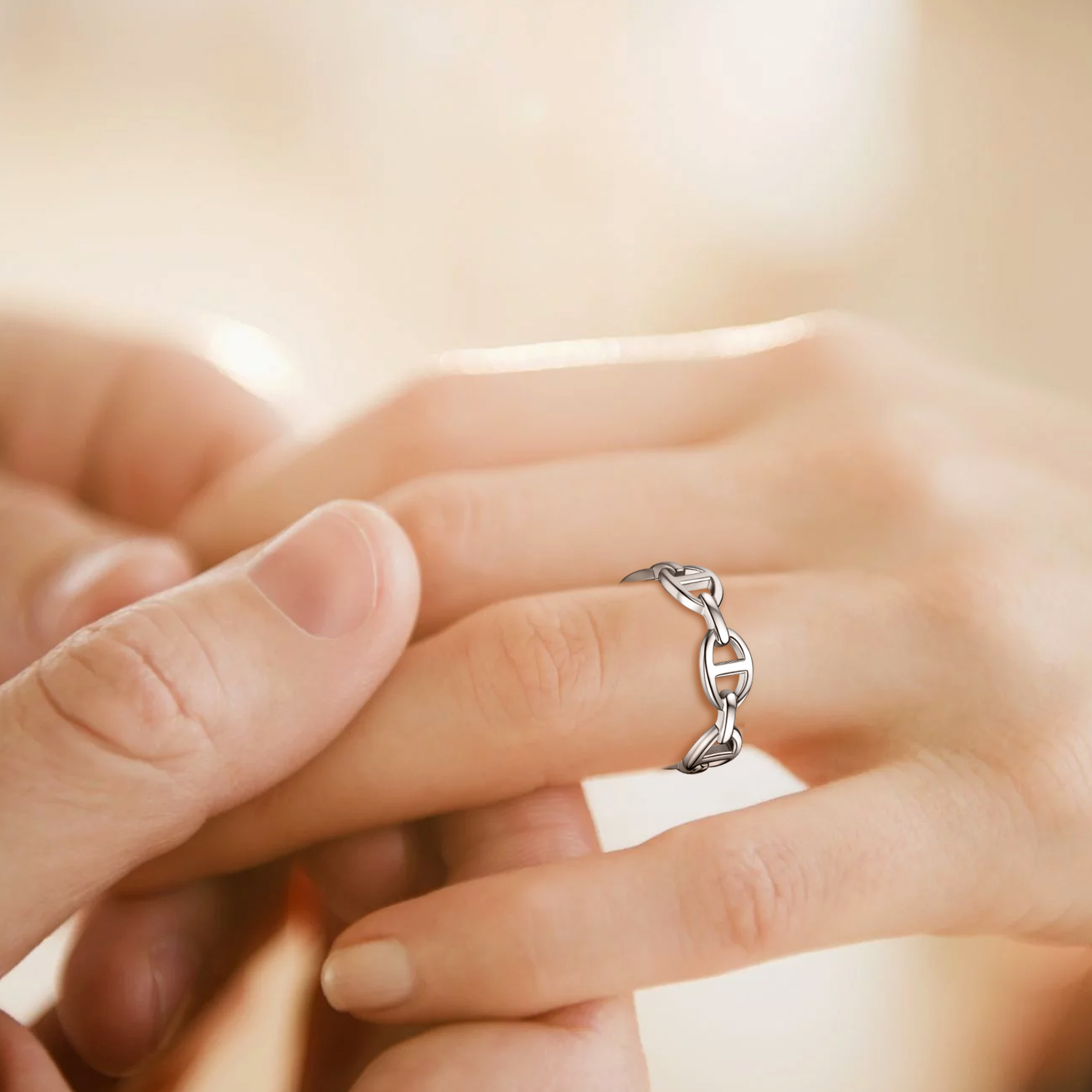 Mariner Chians Link Finger Rings  for Women, Ladies, Men, Mother, Father, Friends, Couples, girlfriend, boyfriend, teenager, husband