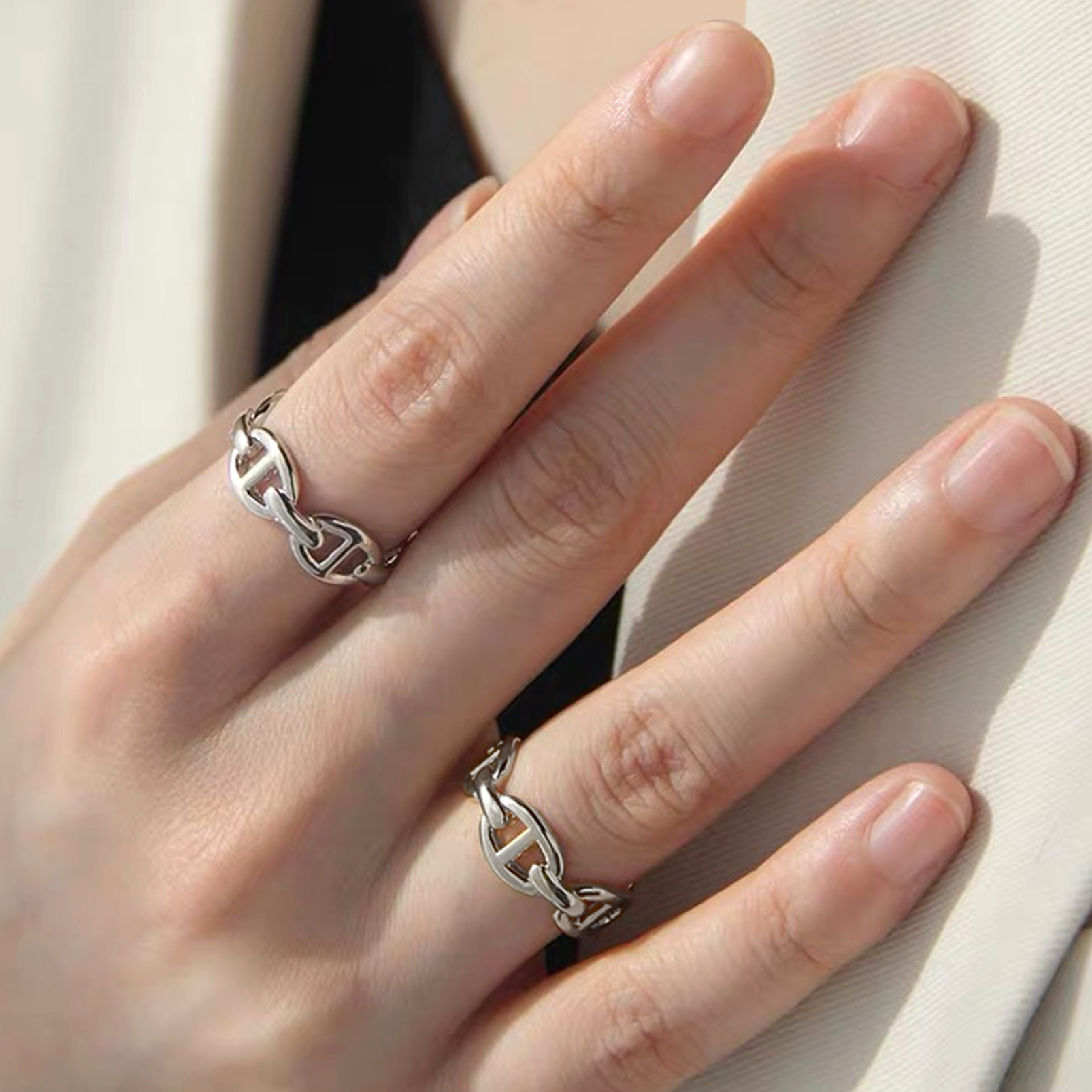 Mariner Chians Link Finger Rings  for Women, Ladies, Men, Mother, Father, Friends, Couples, girlfriend, boyfriend, teenager, husband