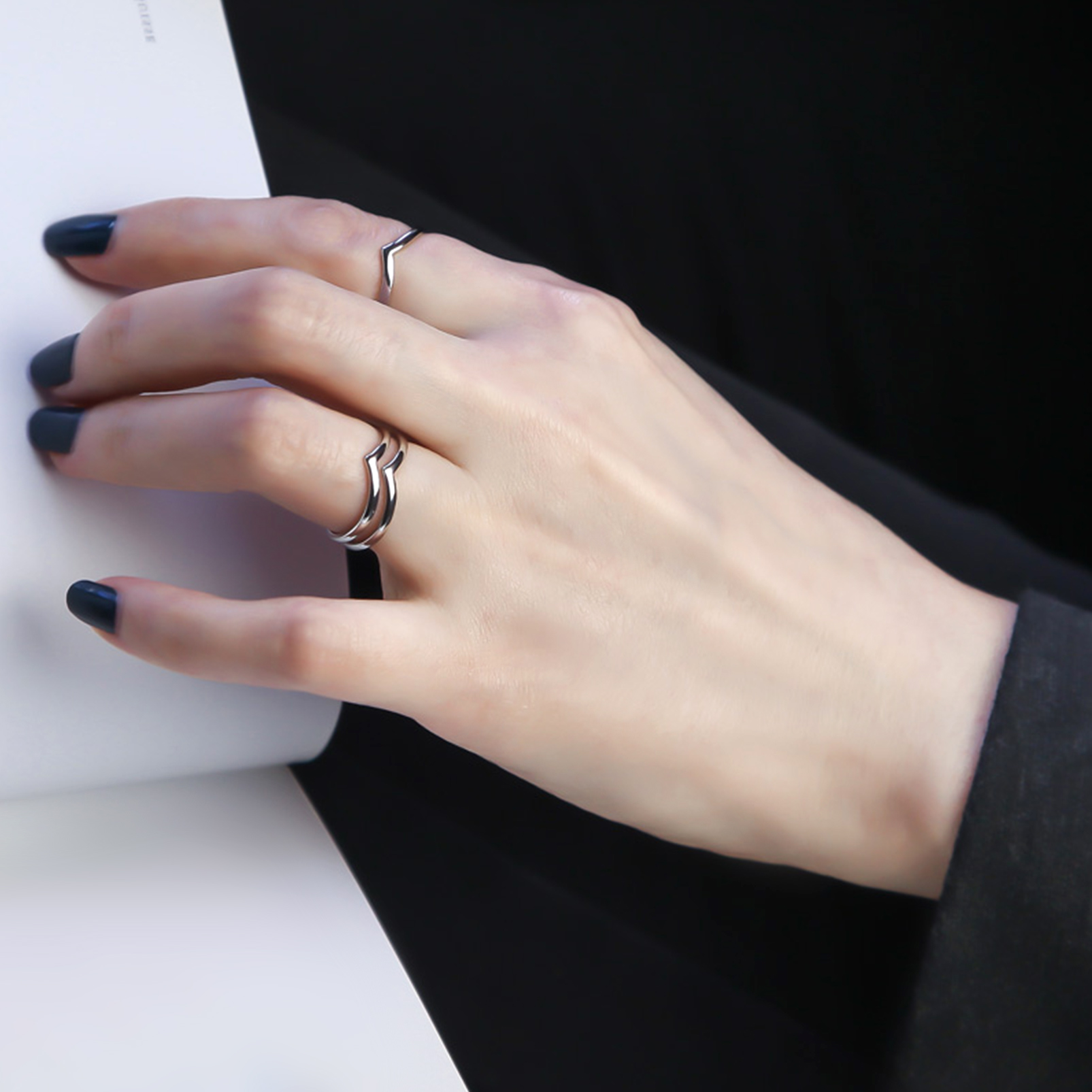 Dainty Wishbone Wedding Band Ring  for Women, Ladies, Couples, girlfriend