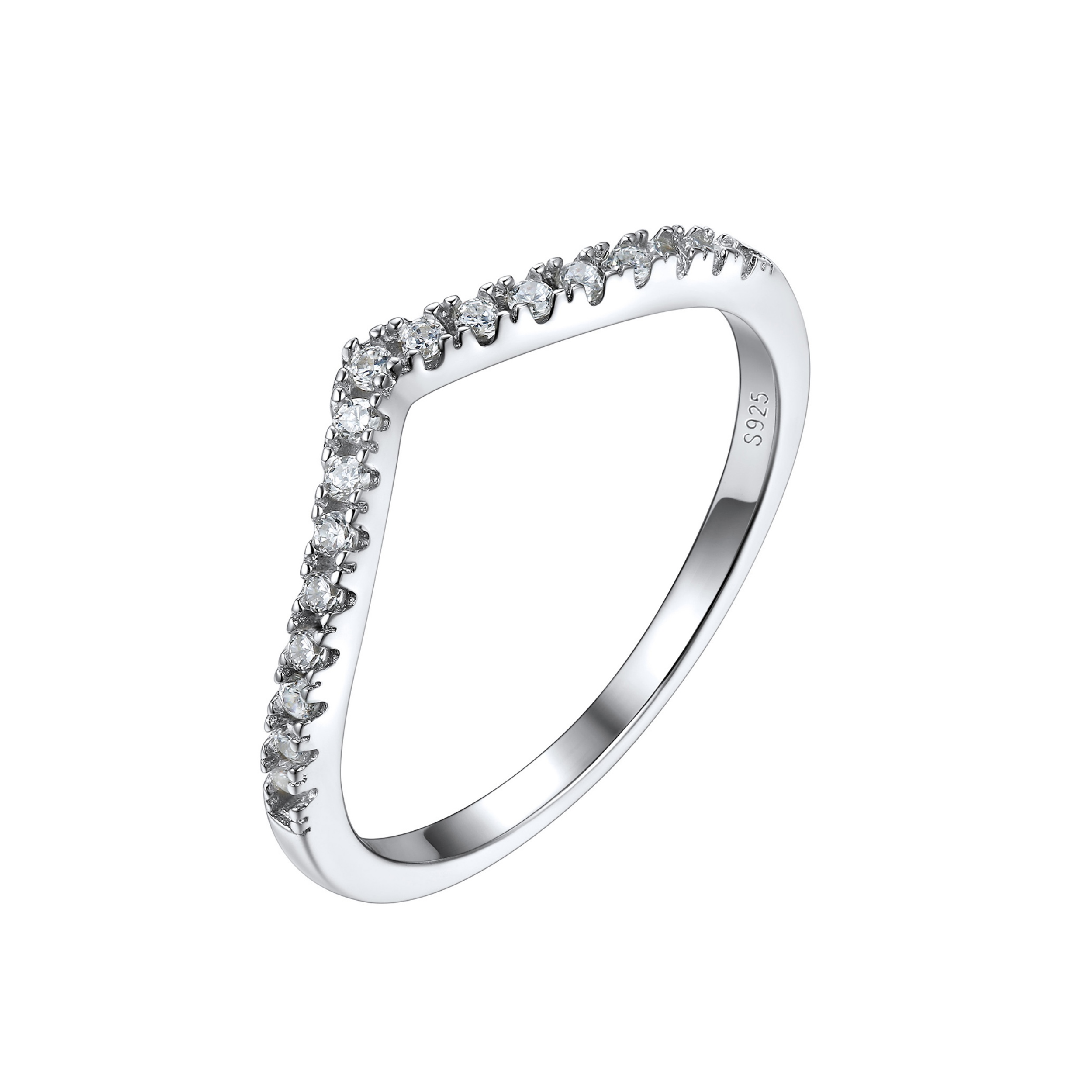 Cubic Zirconia Wishbone Ring