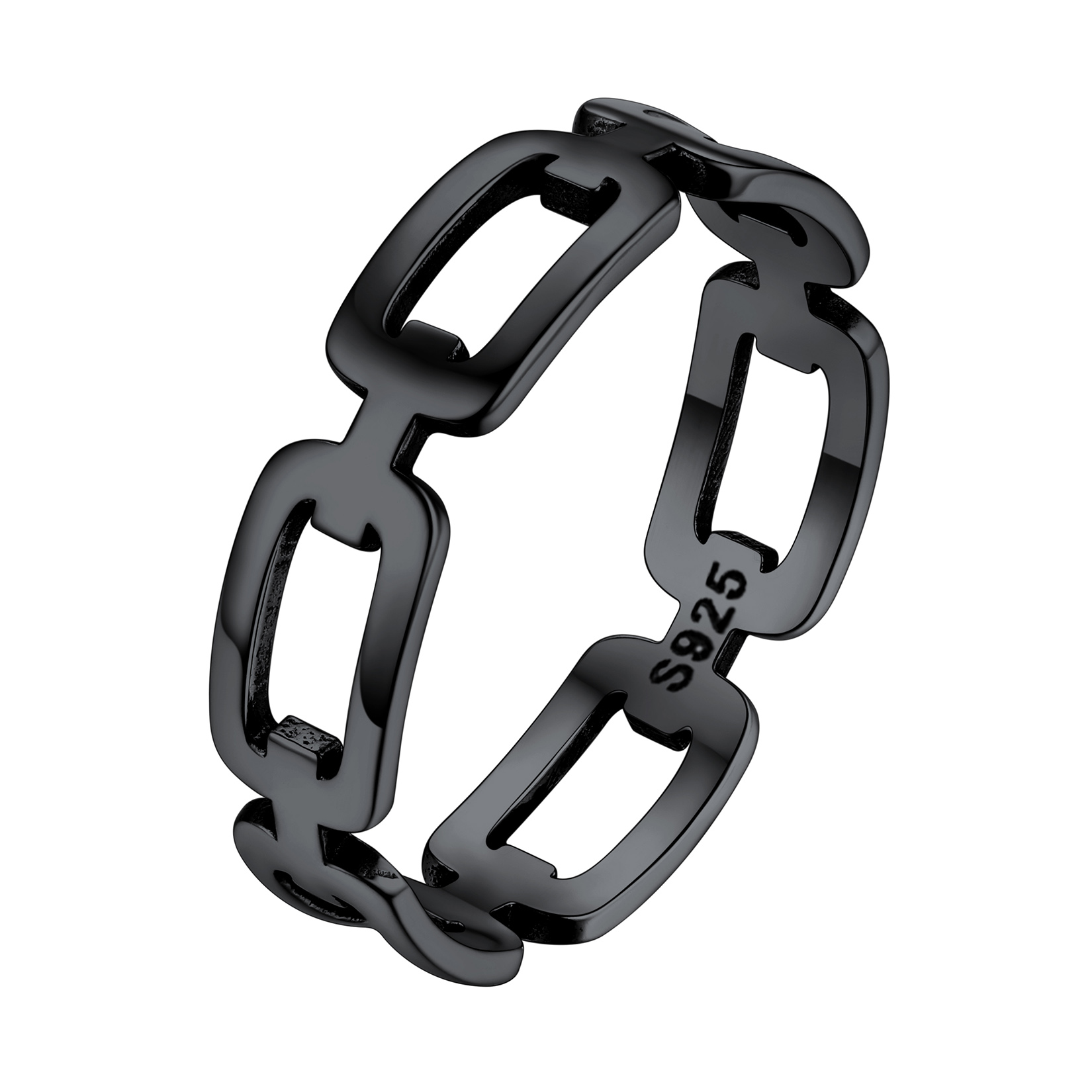 Stackable Black Wheat Cuban Link Rings