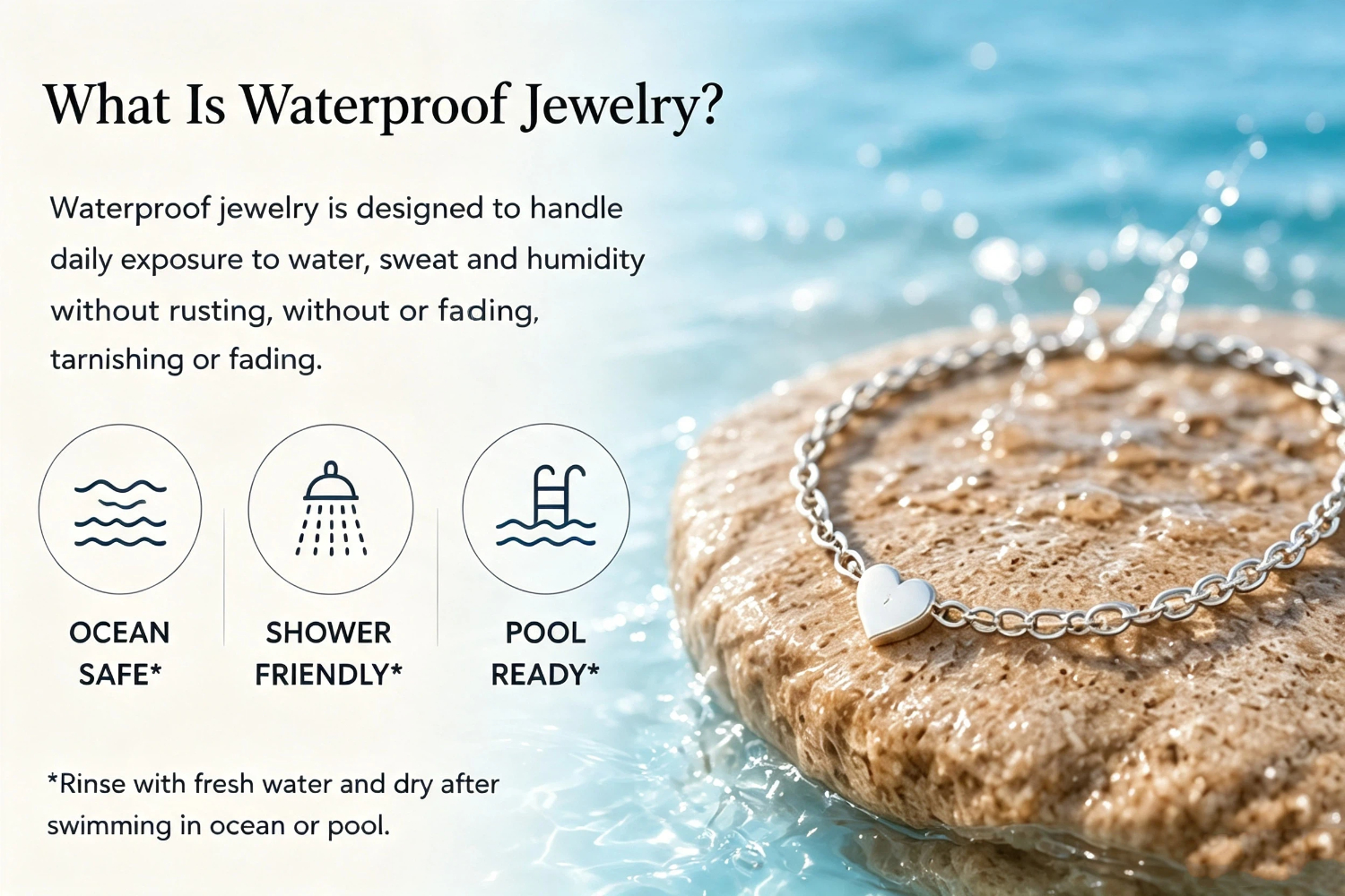 Waterproof Jewelry Guide Swim, Shower & Travel