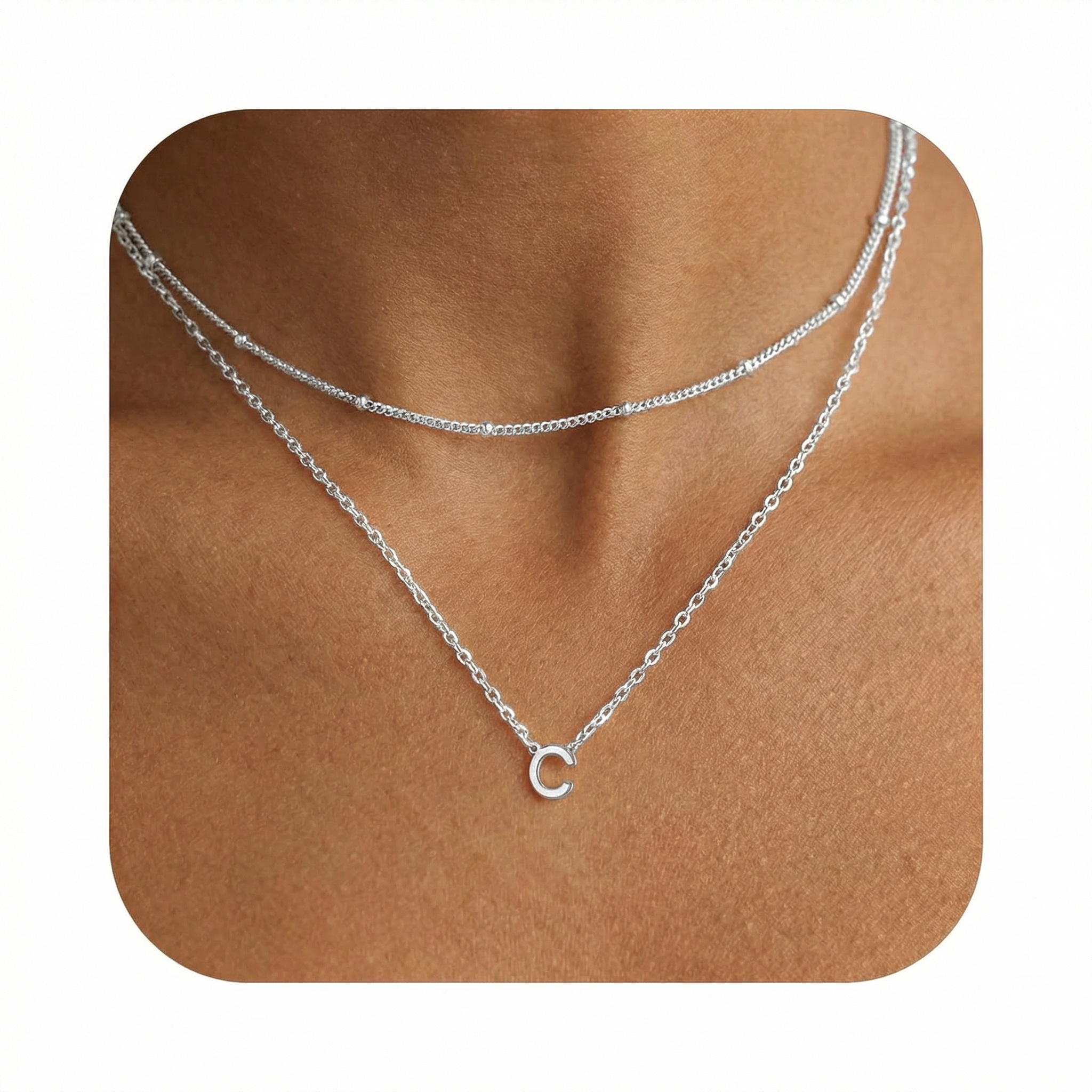 Dainty Layered Initial Necklace