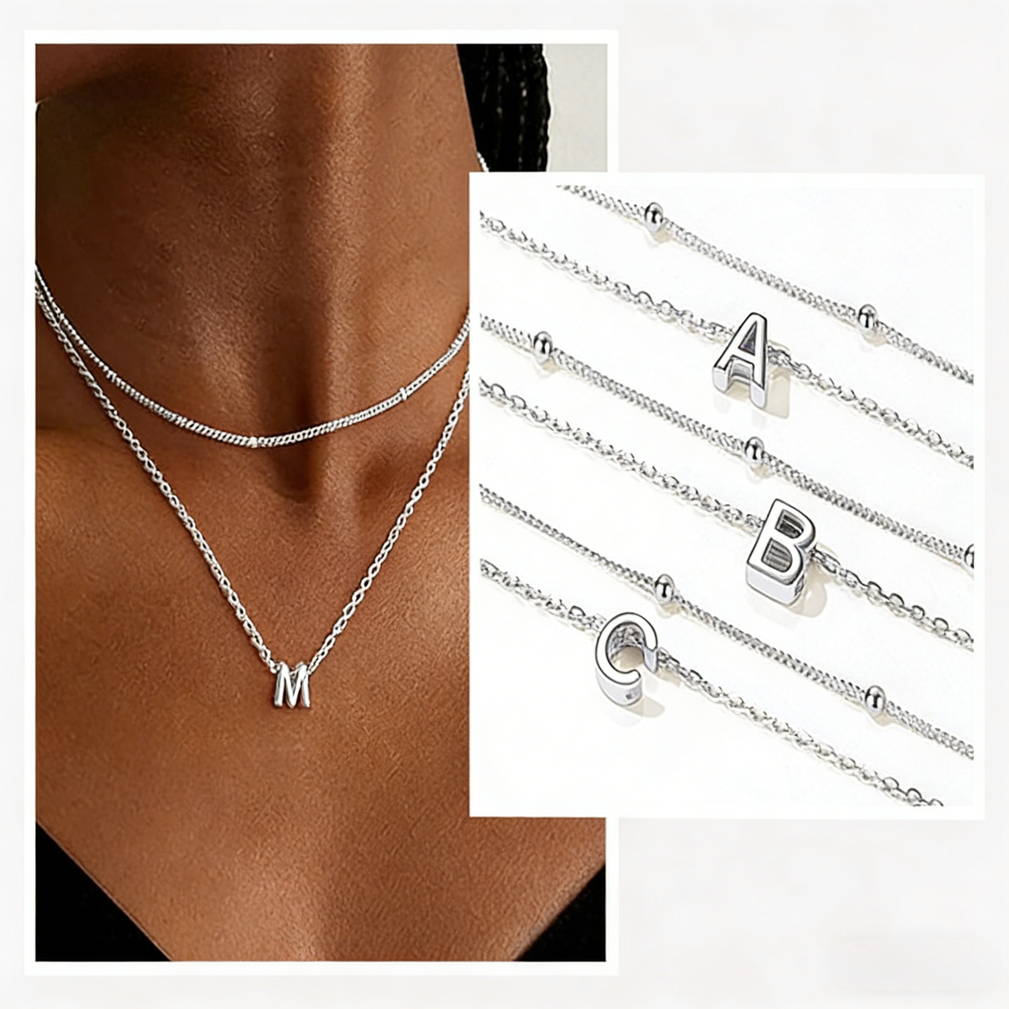 Dainty Layered Initial Necklace