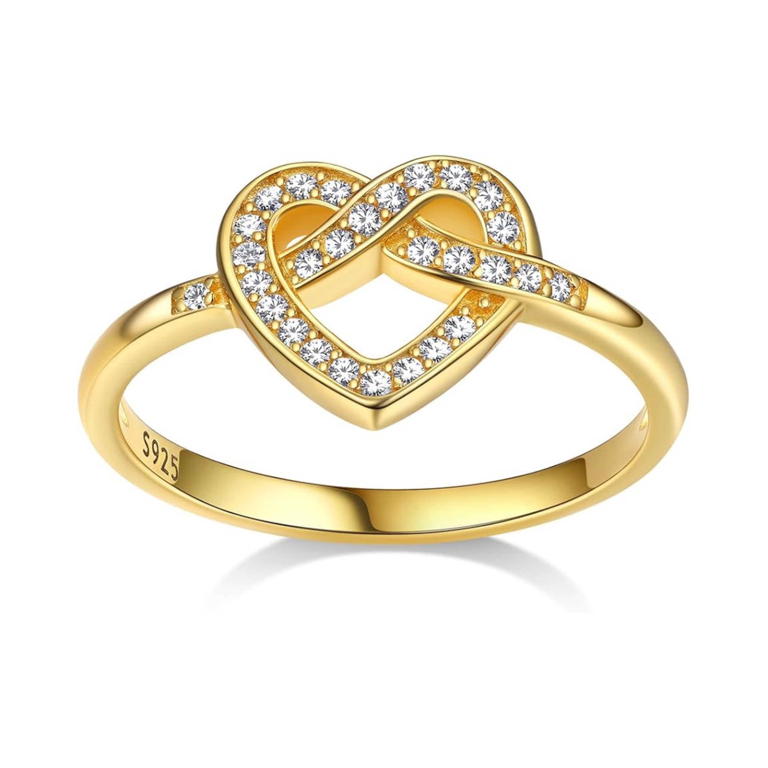Cubic Zirconia Stackable Love Knot Promise Ring