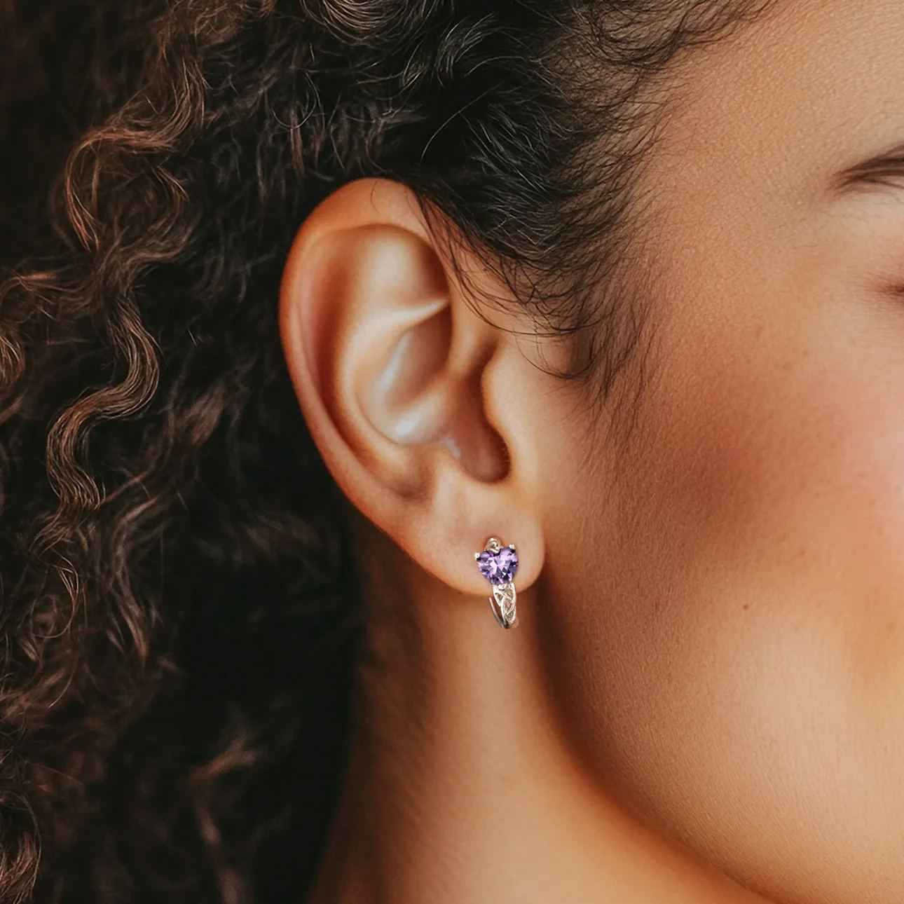 Celtic Knot Sterling Silver Birthstone Hoop Earrings for Women