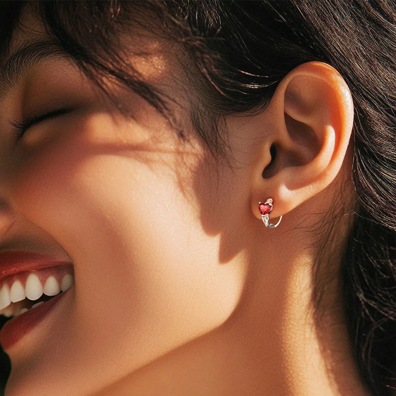 Celtic Knot Sterling Silver Birthstone Hoop Earrings for Women