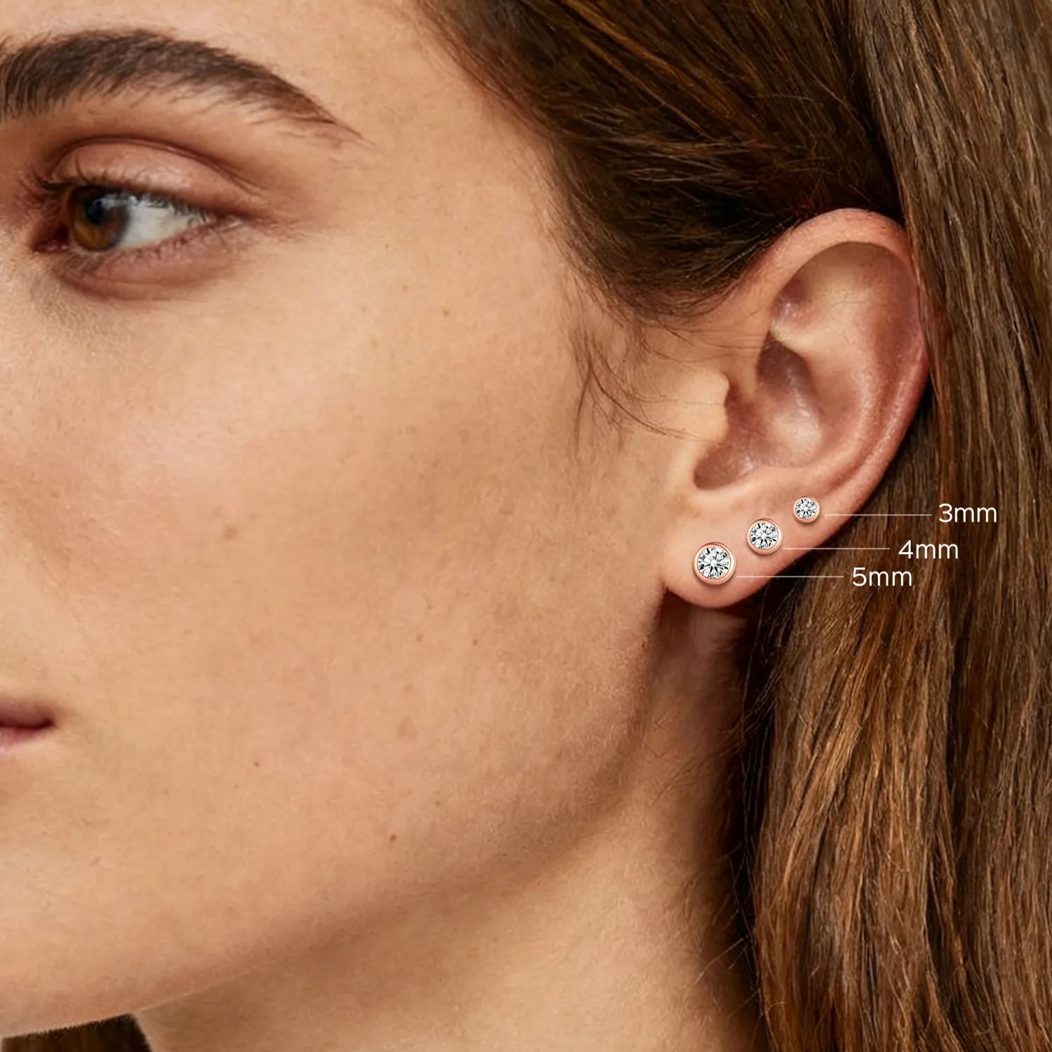 Minimalist Sparkling Cubic Zirconia Stud Earrings for Women, Ladies, Mother, Friends, girlfriend