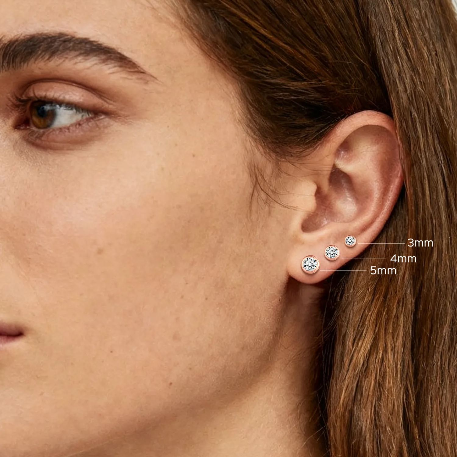 Minimalist Sparkling Cubic Zirconia Stud Earrings for Women, Ladies, Mother, Friends, girlfriend