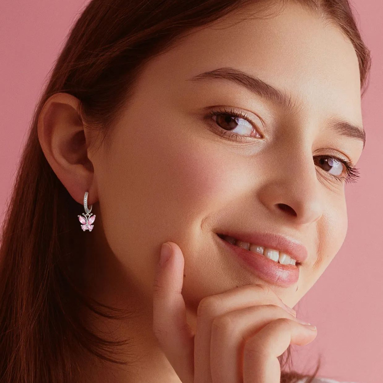 Hypoallergenic Butterfly Birthstone Hoop Dangle Earrings for Women, Ladies, Mother, Friends, girlfriend