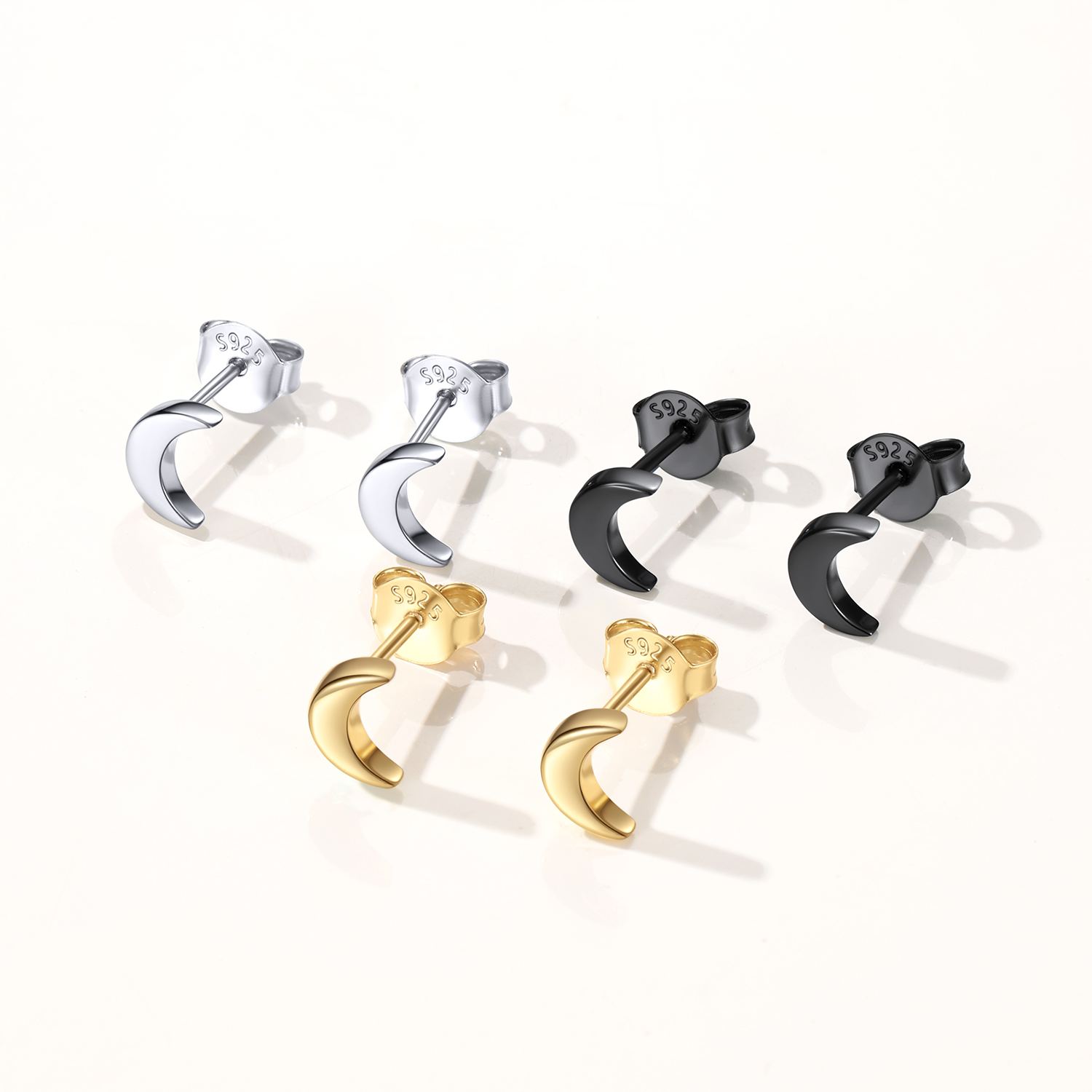 Moon Studs Earrings in Different Colors
