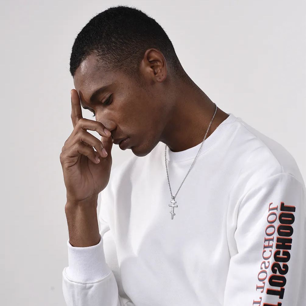 Adjustable Russian Orthodox Cross Necklace  for Men, Women