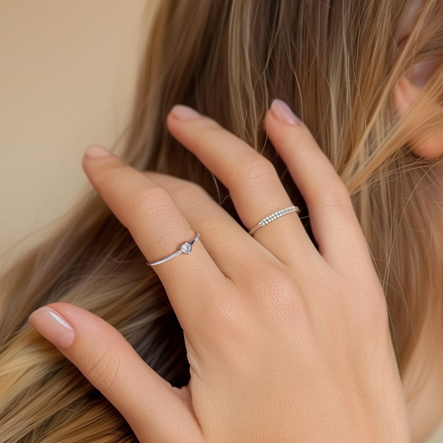 Simple Tiny Heart Wedding Band for Women, Ladies, Mother, Friends, girlfriend