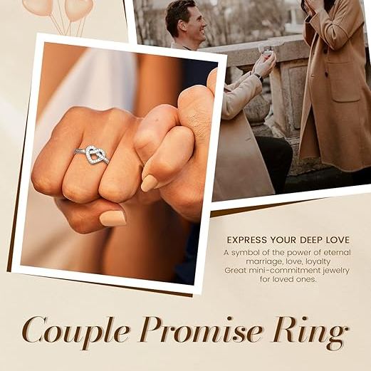 Cubic Zirconia Stackable Love Knot Promise Ring for Women