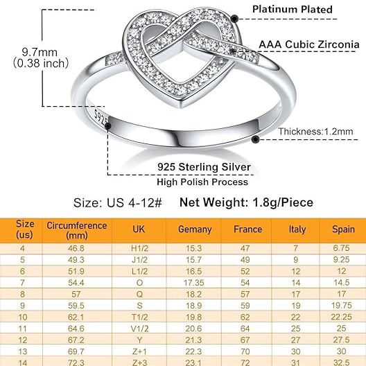 Cubic Zirconia Stackable Love Knot Promise Ring in Different Size