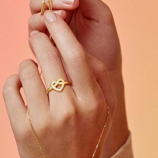 Cubic Zirconia Stackable Love Knot Promise Ring