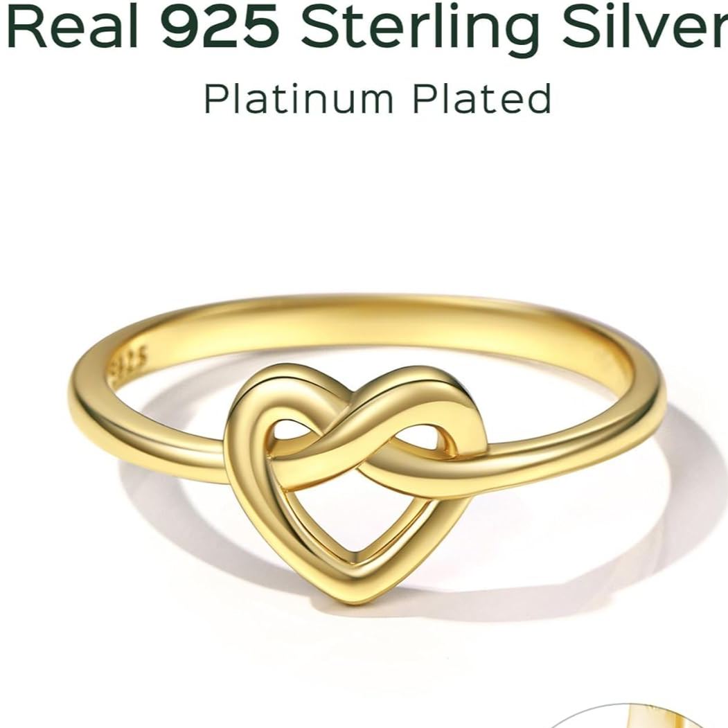 Sterling Silver Heart Celtic Knot Wedding Band Rings