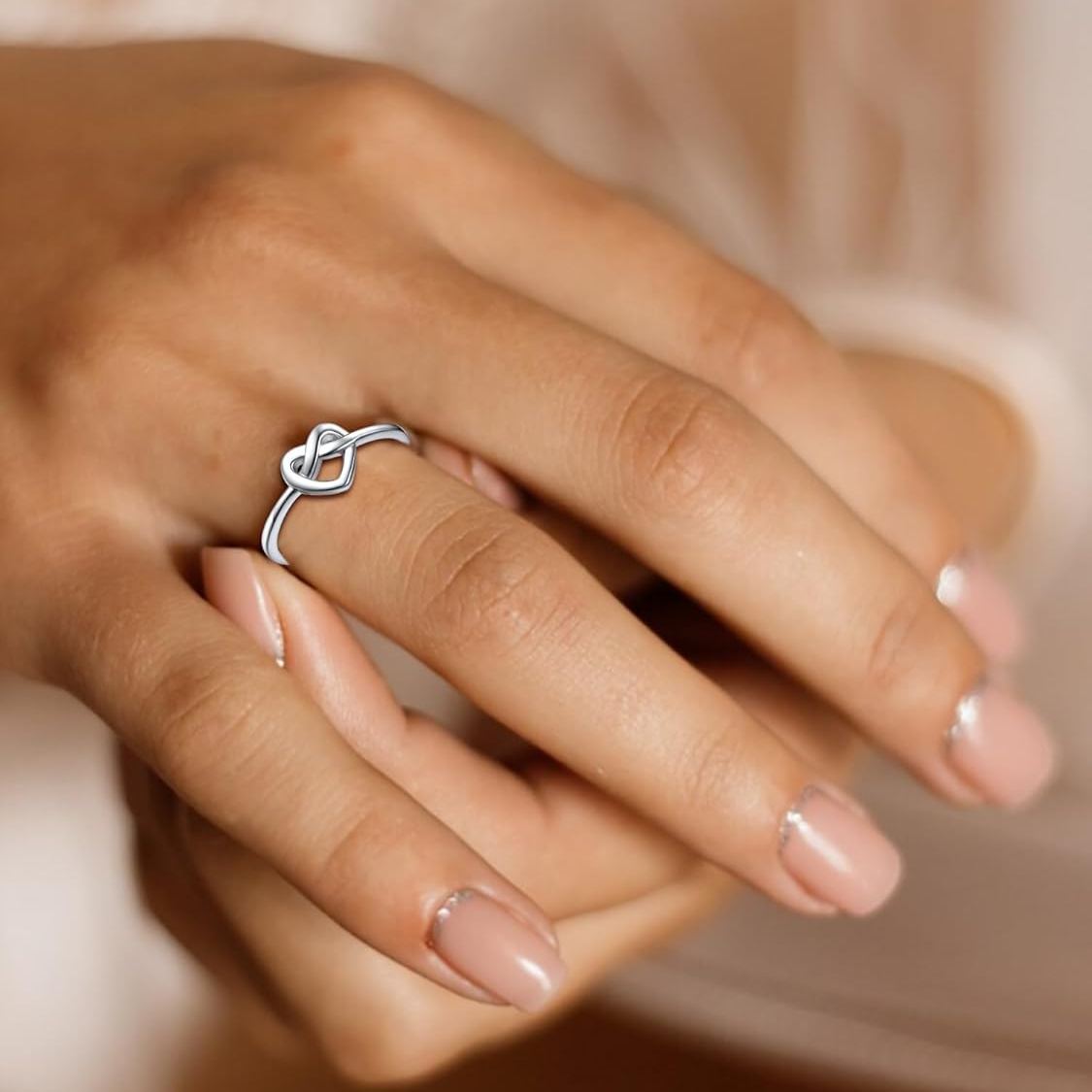 Heart Celtic Knot Wedding Band Rings for Women