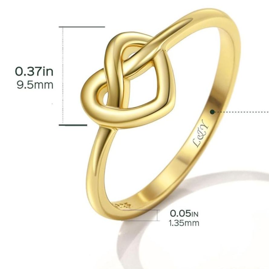 Heart Celtic Knot Wedding Band Rings Details: Dimensions, Hypoallergenic, Size：4-12.