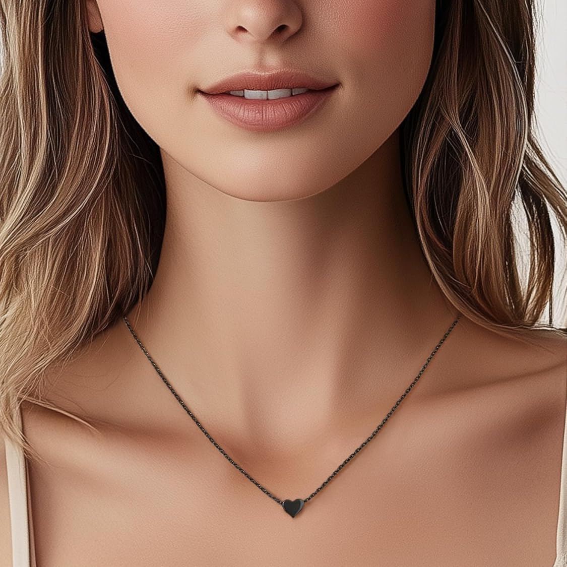 Hot Personalized Dainty Small Heart Necklace for Women, Ladies, Couples, girlfriend, wife, silver jewelry, gift idea, heart jewelry