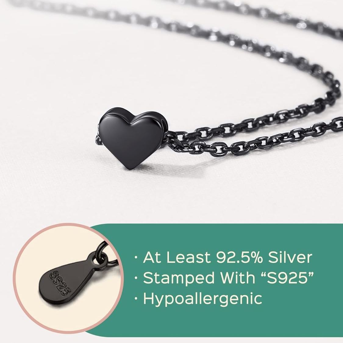 ChicSilver Sterling Silver  Hot Personalized Dainty Small Heart Necklace, silver jewelry, gift idea, heart jewelry