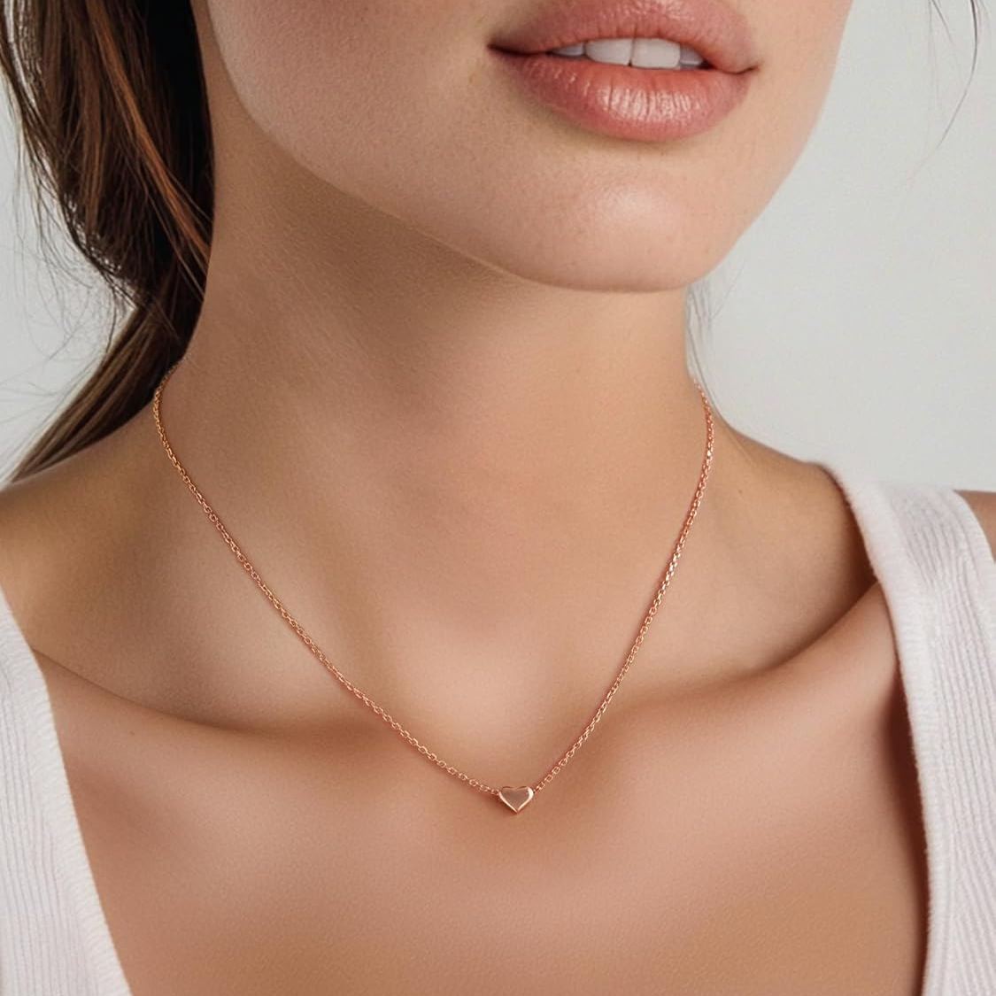 Hot Personalized Dainty Small Heart Necklace for Women, Ladies, Couples, girlfriend, wife, silver jewelry, gift idea, heart jewelry