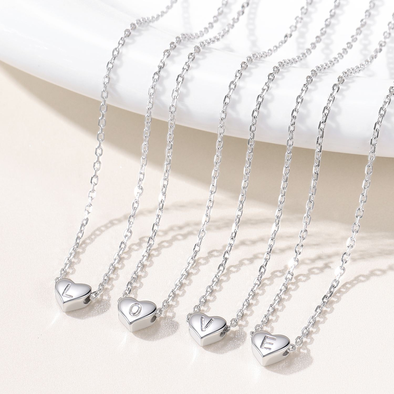 Initial Small Heart Pendant Necklace for Women Girls, sterling silver jewlery, heart necklace, initial necklace, gift idea,  A to Z  jewelry, sterling silver necklace chain