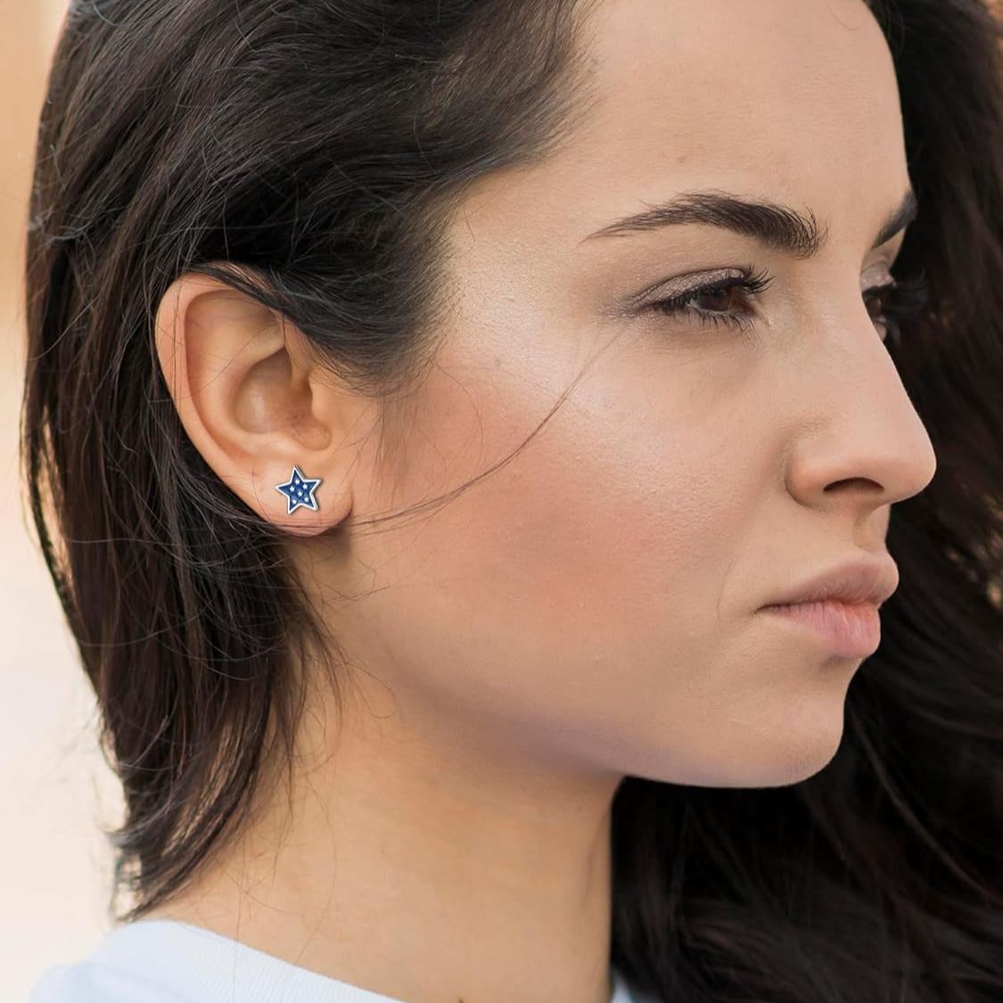 USA Flag Hearts & Stars Patriotic Independence Day Stud Earrings for Women