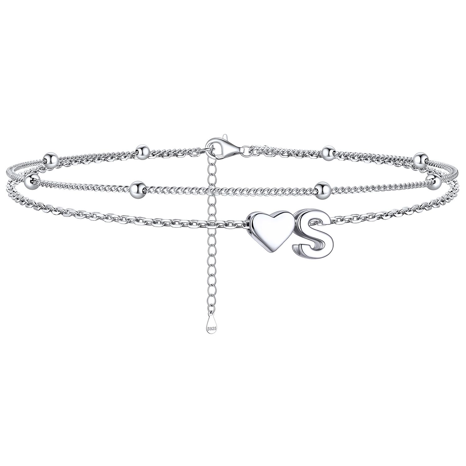 Heart Anklet With Letter