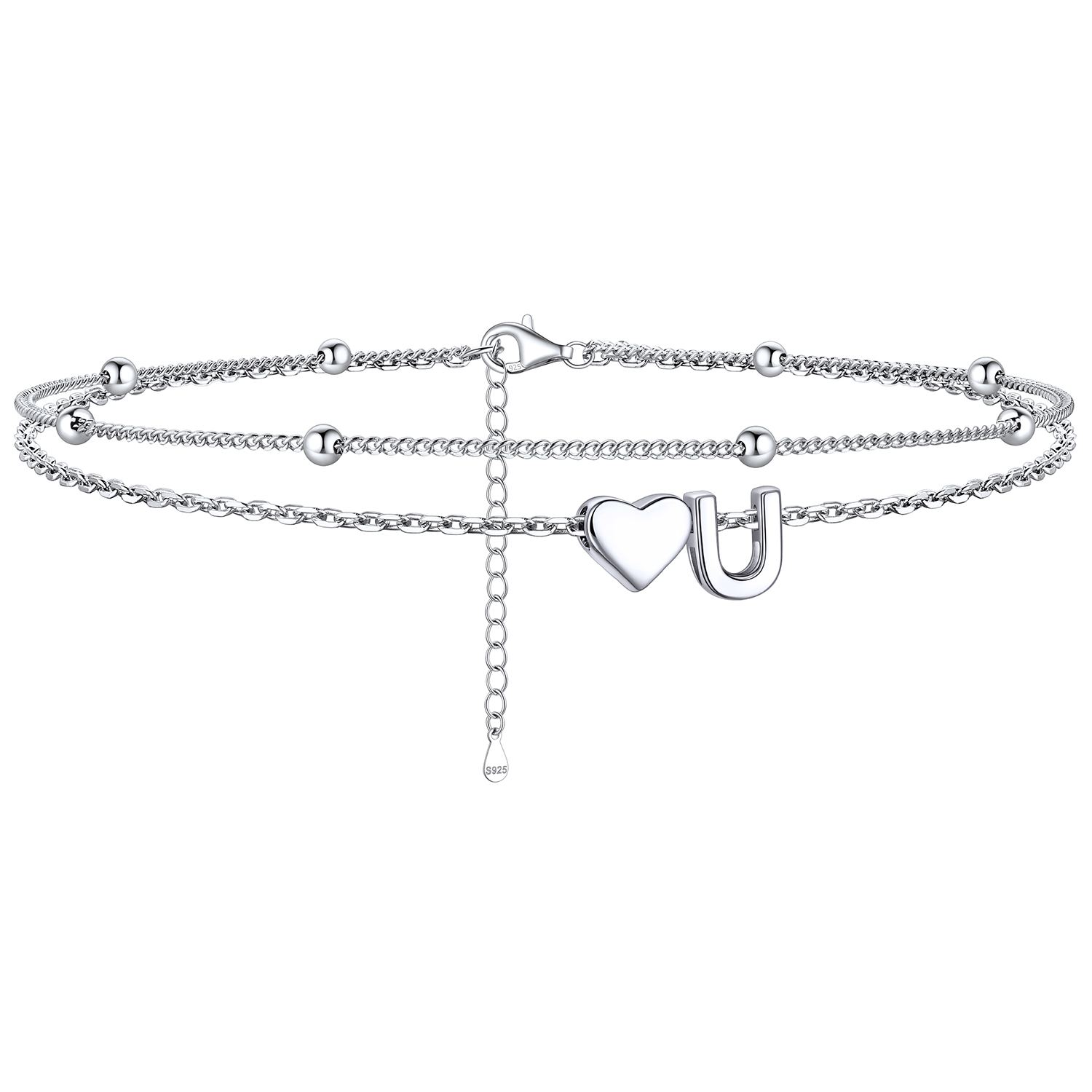 Heart Anklet With Letter