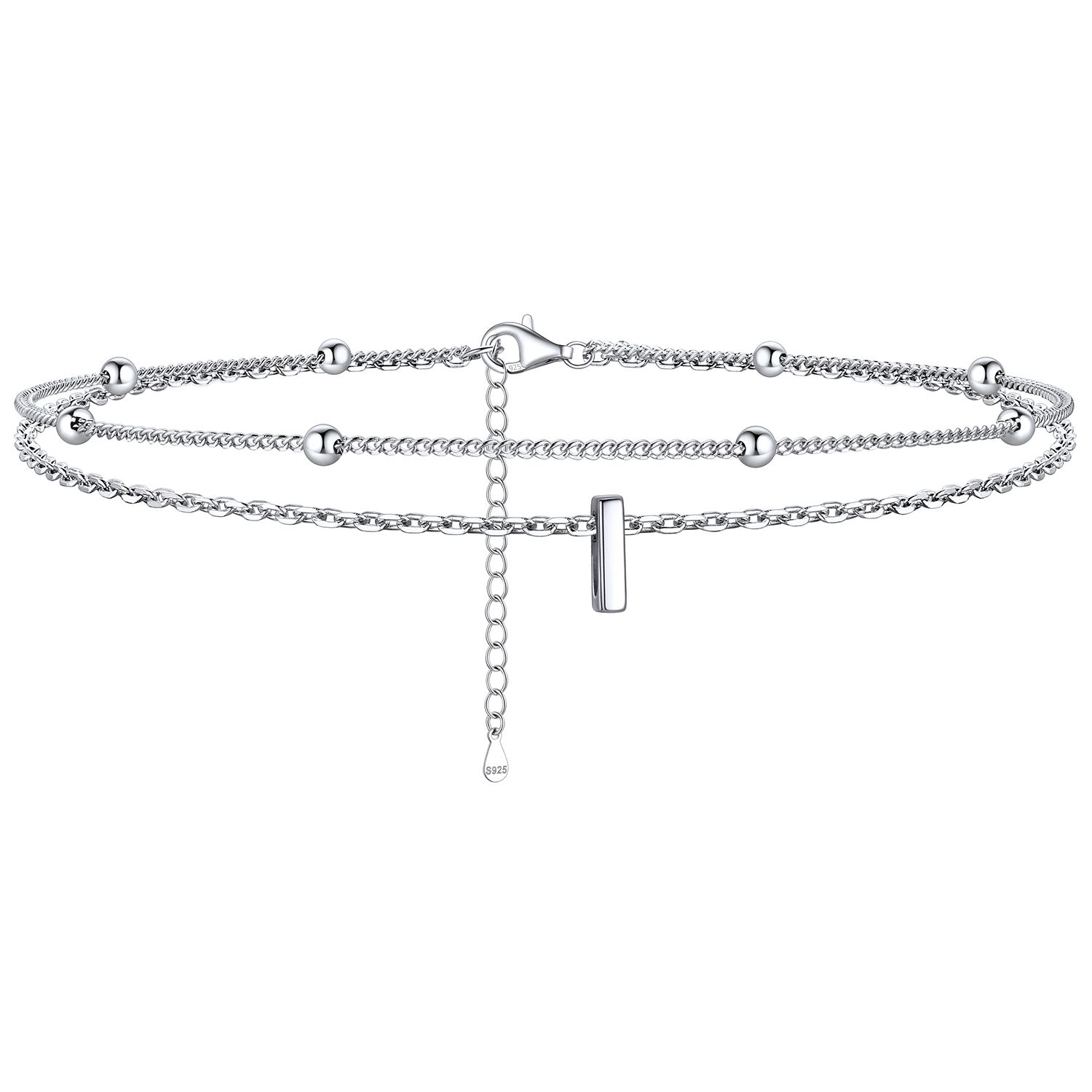 Dainty Layered Waterproof Initial Anklets