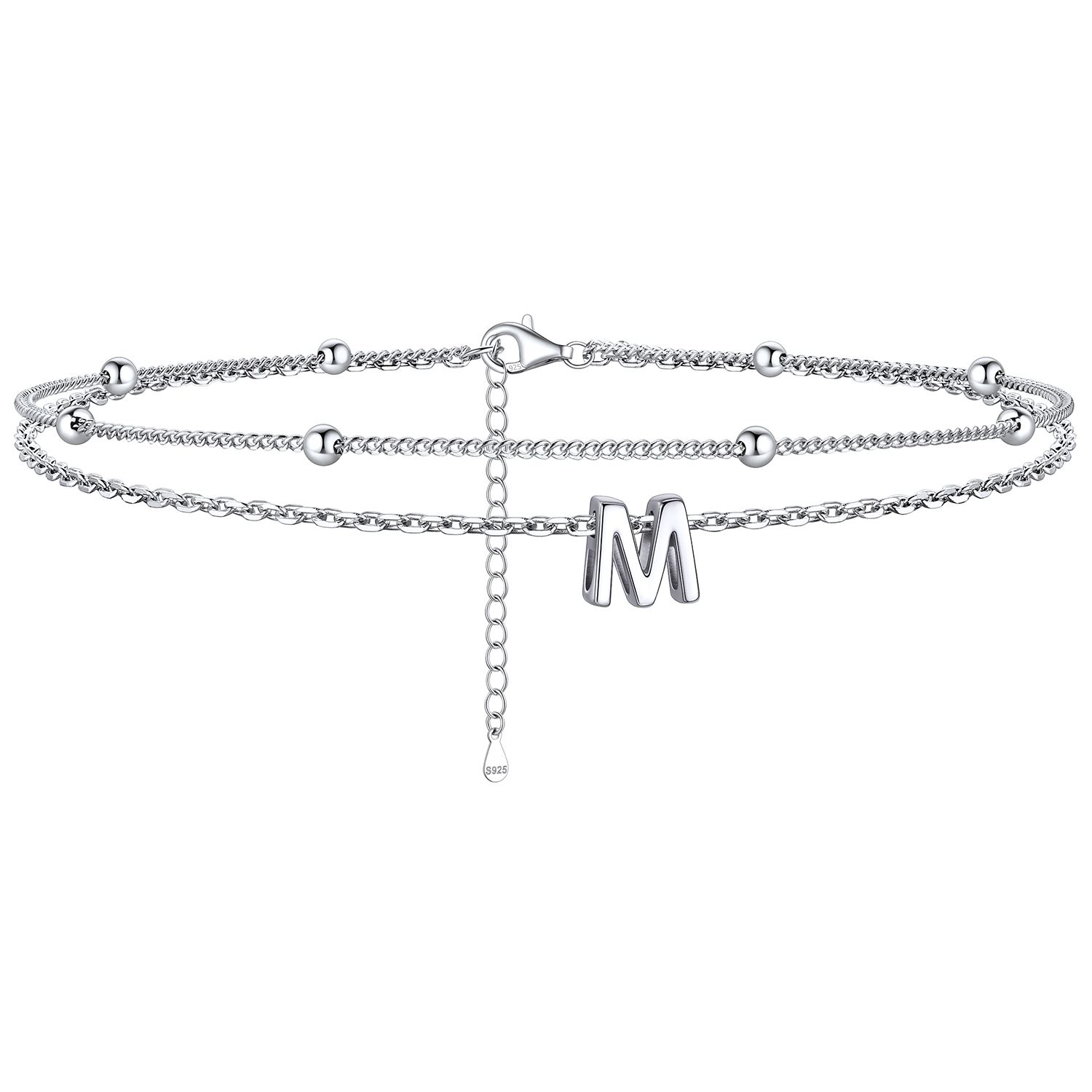 Dainty Layered Waterproof Initial Anklets