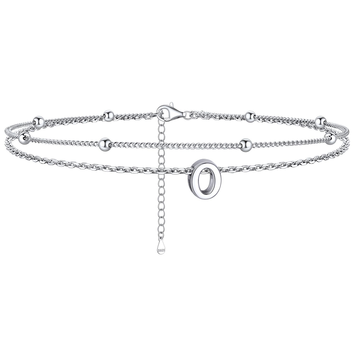 Dainty Layered Waterproof Initial Anklets