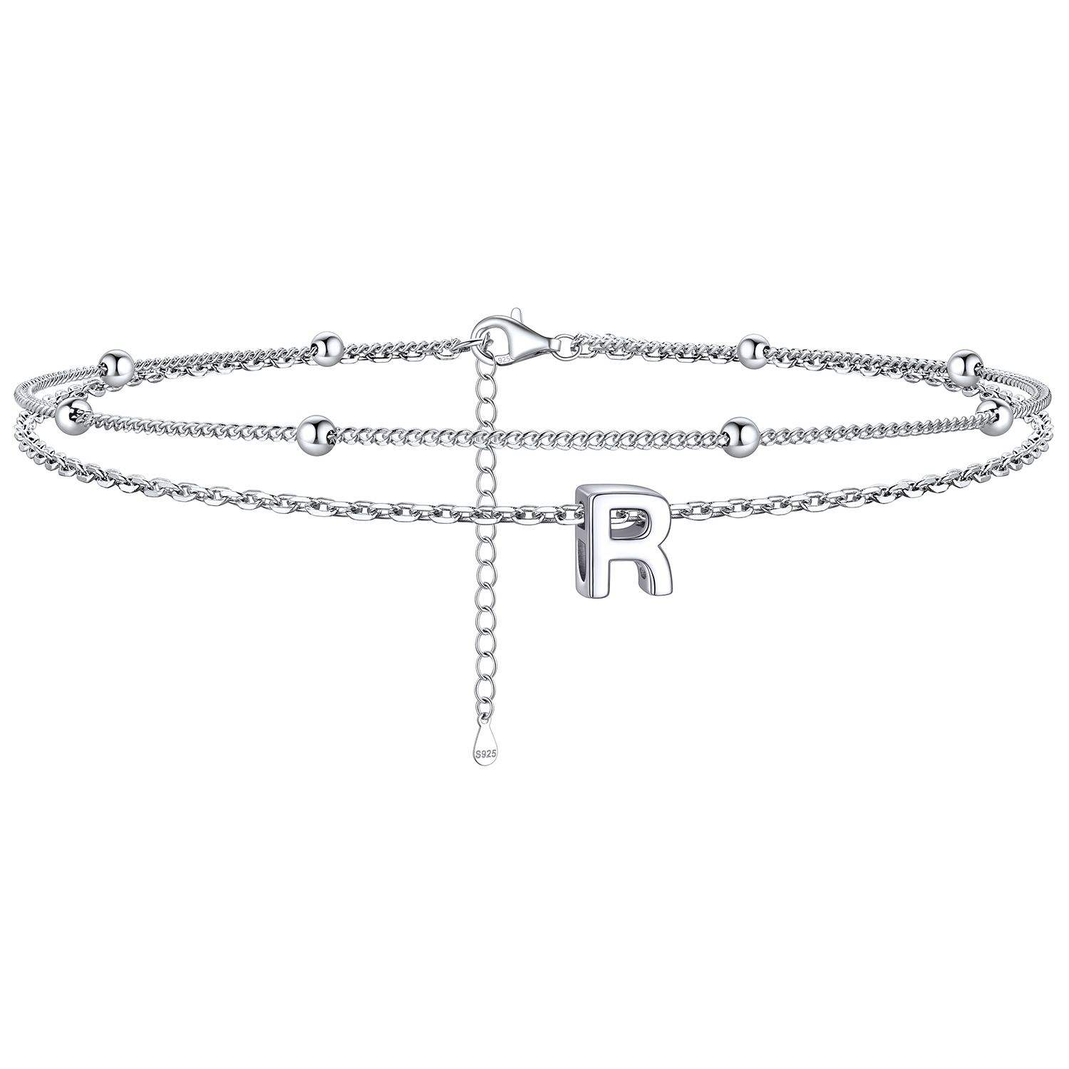 Dainty Layered Waterproof Initial Anklets