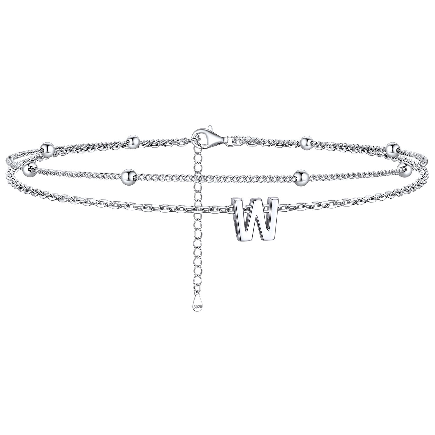 Dainty Layered Waterproof Initial Anklets