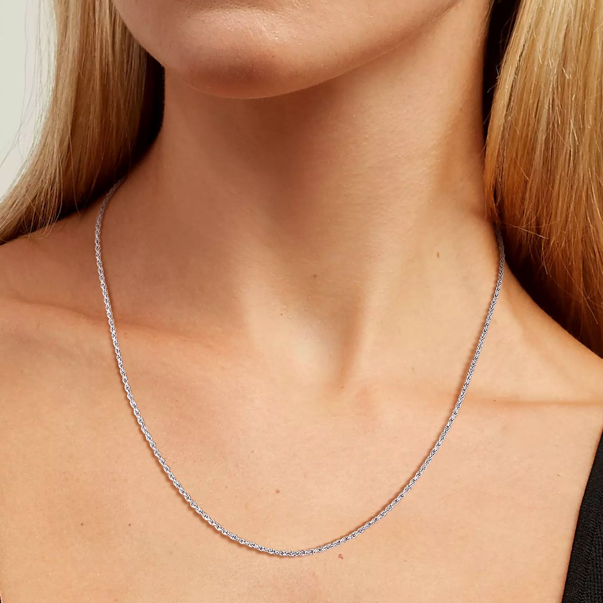 Thin Sterling Silver Cable Chain Necklace for Women, Ladies, Friends, girlfriend