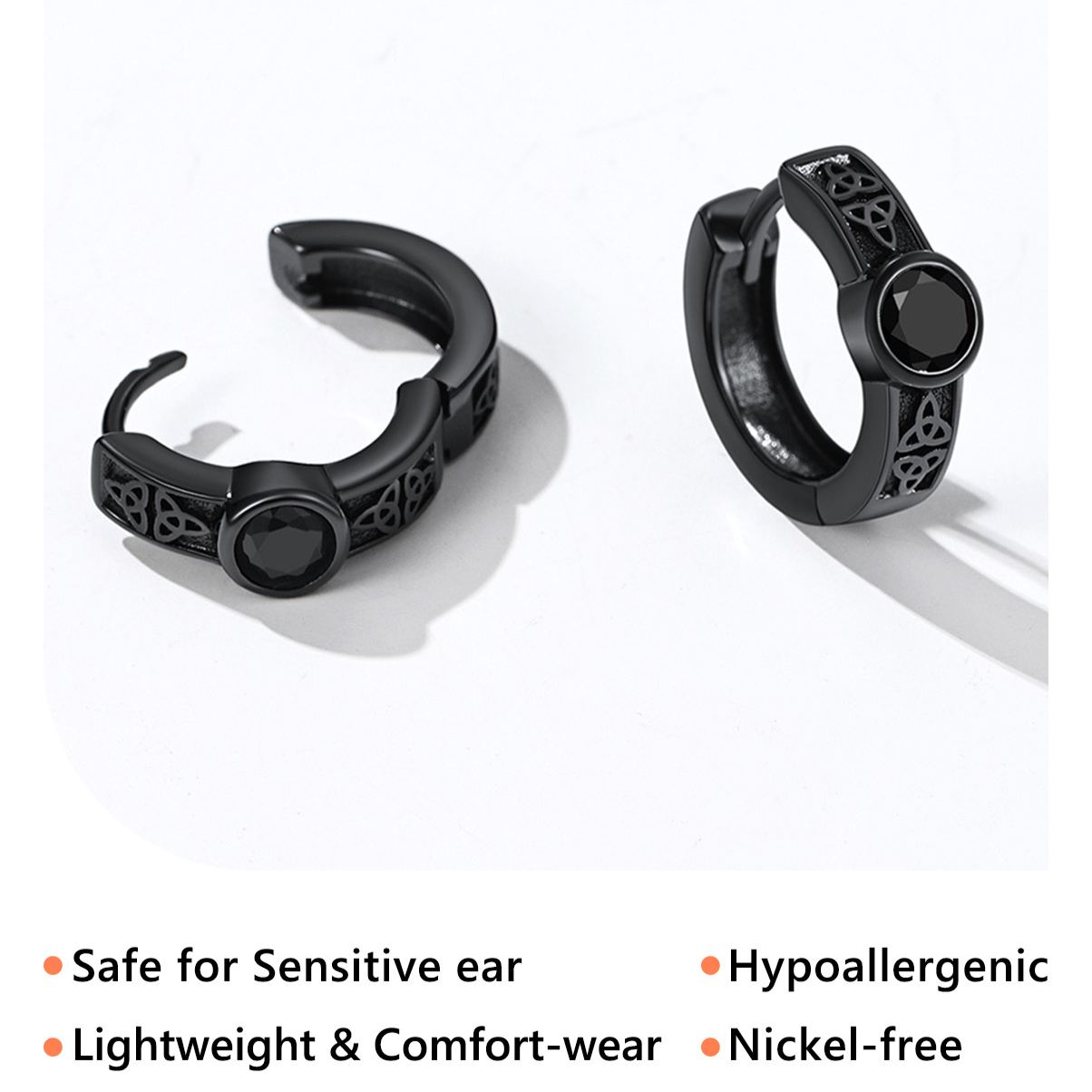 ChicSilver Sterling Silver Hypoallergenic Celtic Knot Cubic Zirconia Earrings Hoops